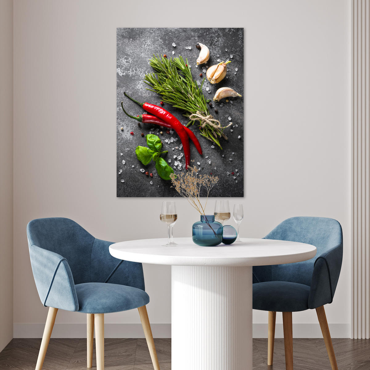 POSTER Pfeffer - Kräuter - Gewürze - Beton 60x80 cm - Dunkelgrau, Papier (60/80/0.1cm) - MuchoWow