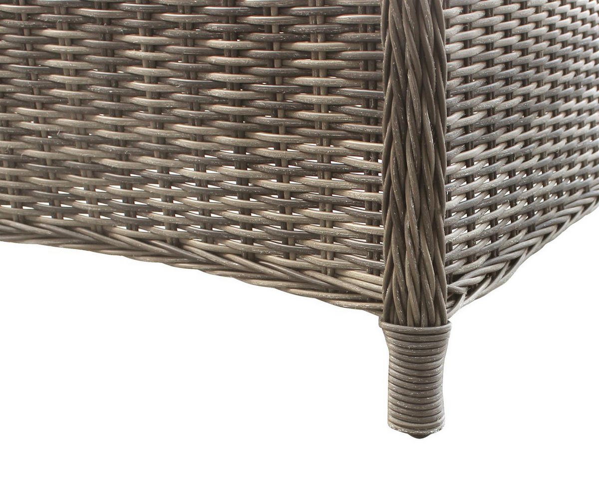 DININGLOUNGE-SET Ria Grau 5-teilig Polyrattan mit Sicherheitsglastisch 160/90/75 cm - Grau, Kunststoff - bellavista - Home & Garden