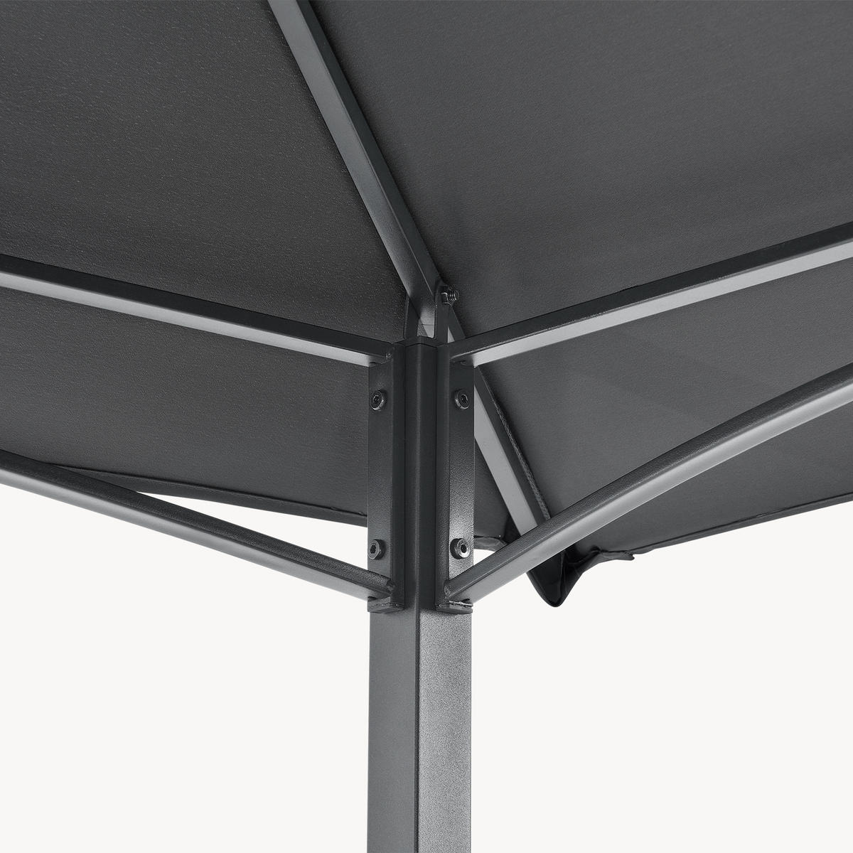 PAVILLON Parga - Dunkelgrau, Kunststoff/Metall (241/250/151cm) - [en.casa]