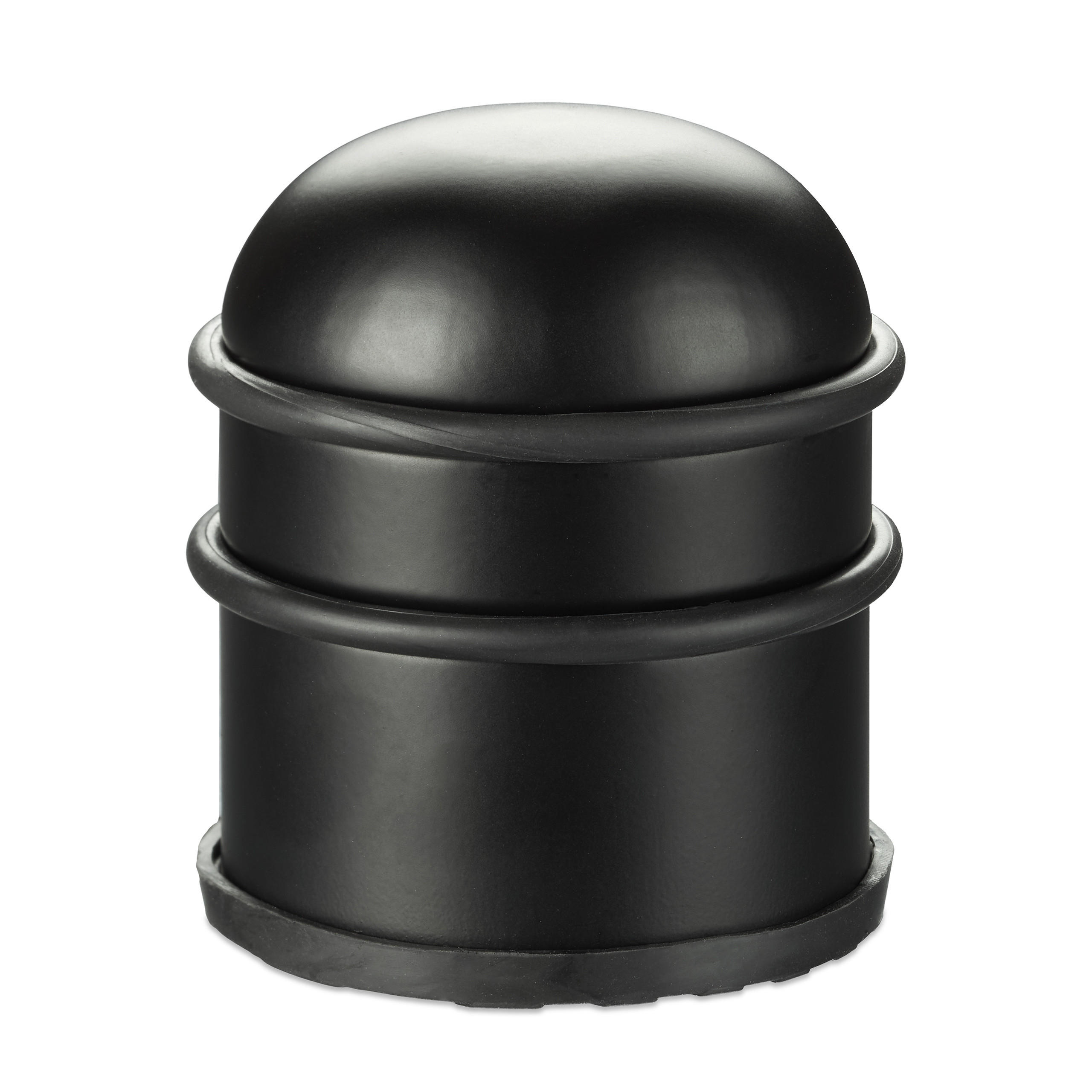 DÖRRSTOPP Svart rostfritt stål rund - Svart, Metall/Plast (7/7cm) - Relaxdays