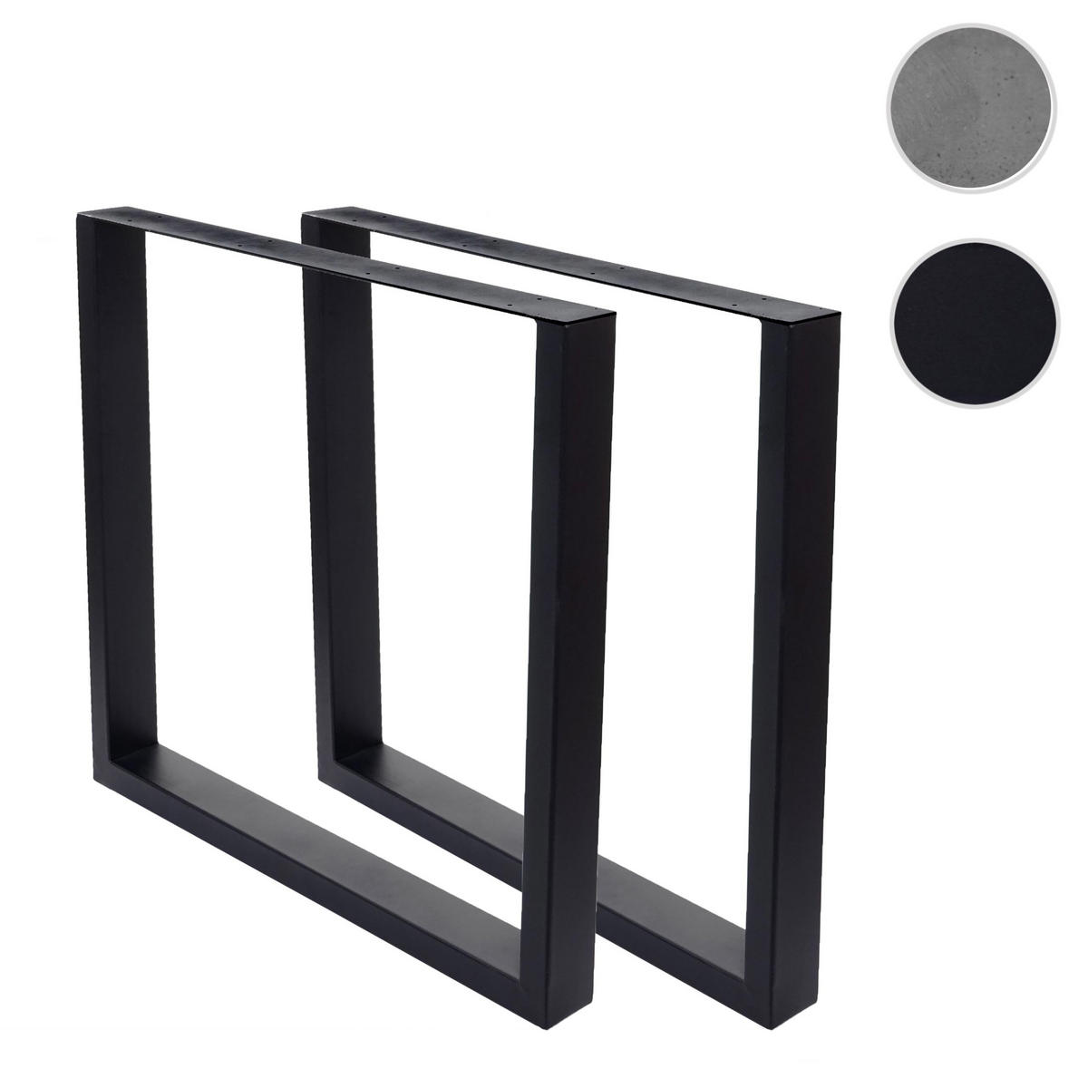 TISCHBEIN Schwarz 2er-Set - Schwarz, Metall (80/74/8cm) - MCW