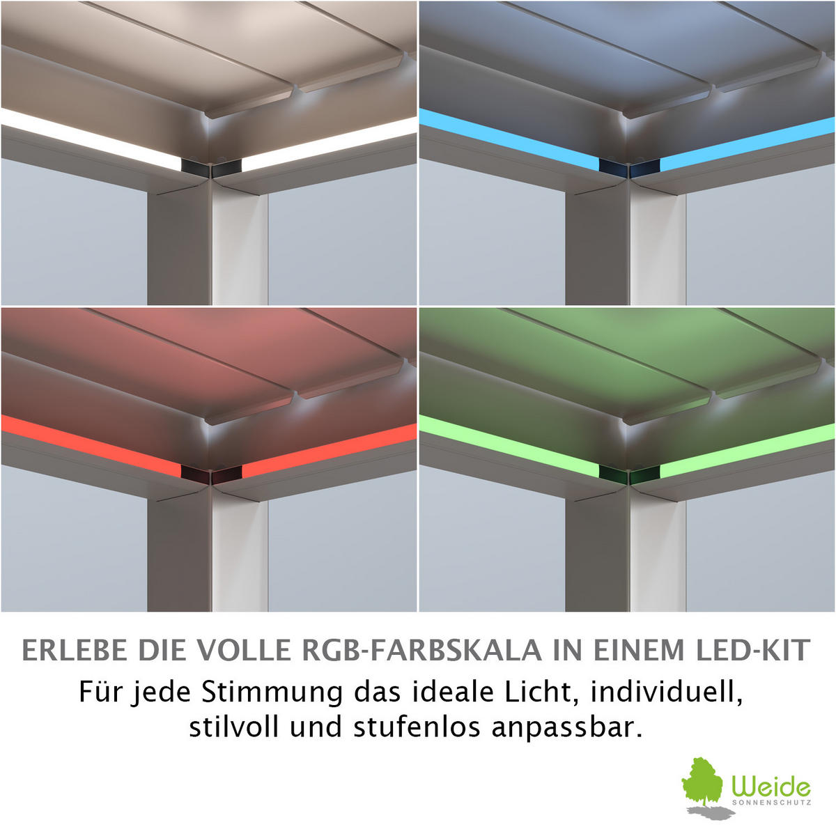 PERGOLA Deluxe Plus Elektrisch Pavillon Terrassenüberdachung Alu LED 4 x 8 m - Beige, Metall (400/255/800cm) - WEIDE