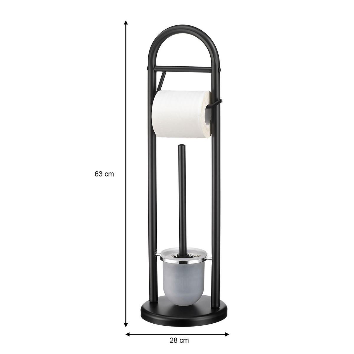 TOILETTENPAPIERHALTER EGON - Schwarz, Metall (19/63/19cm) - CARO-Möbel