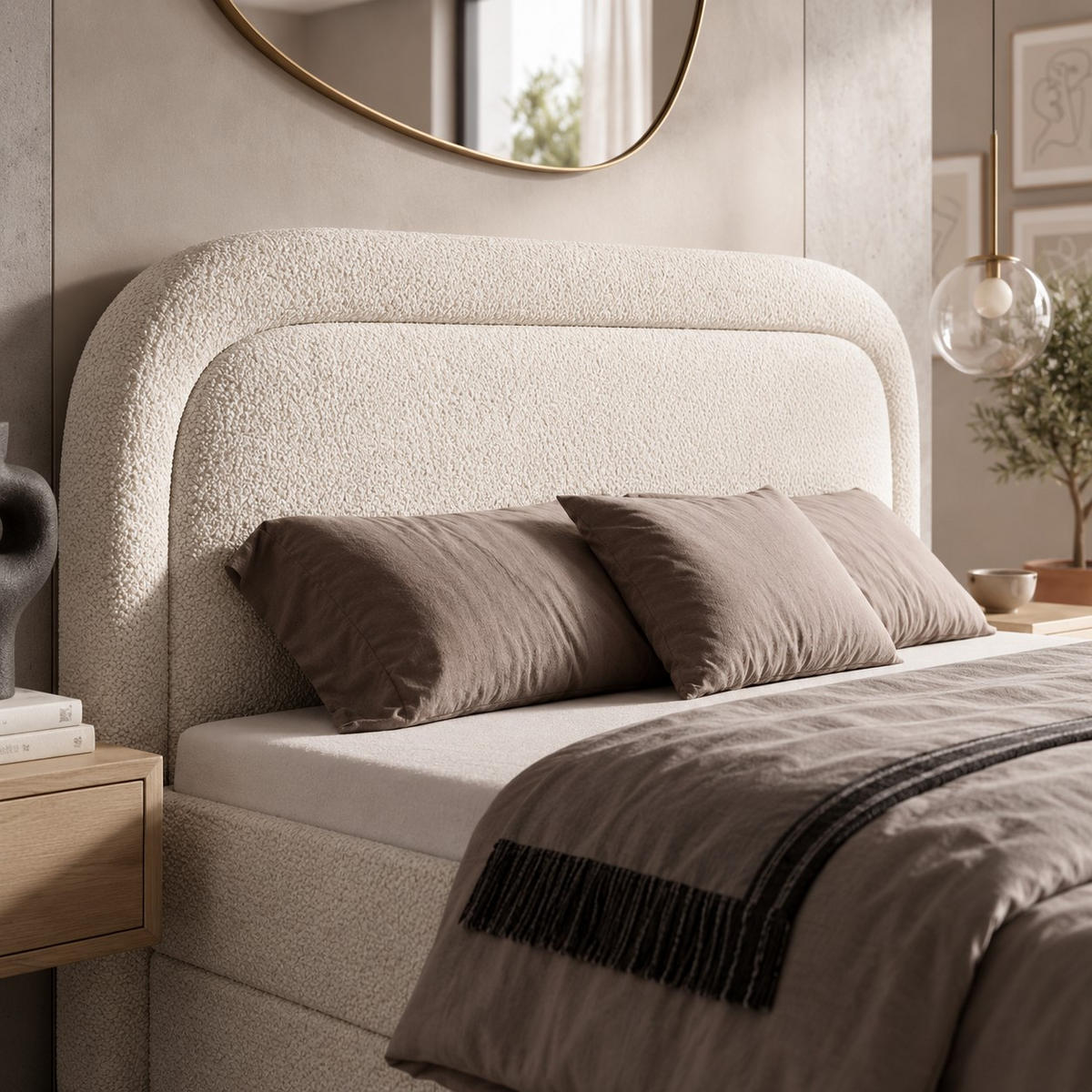 BOXBETT Bonito mit Topper 200x200 Weiß - Weiß, Textil (200/200cm) - Luxkor24