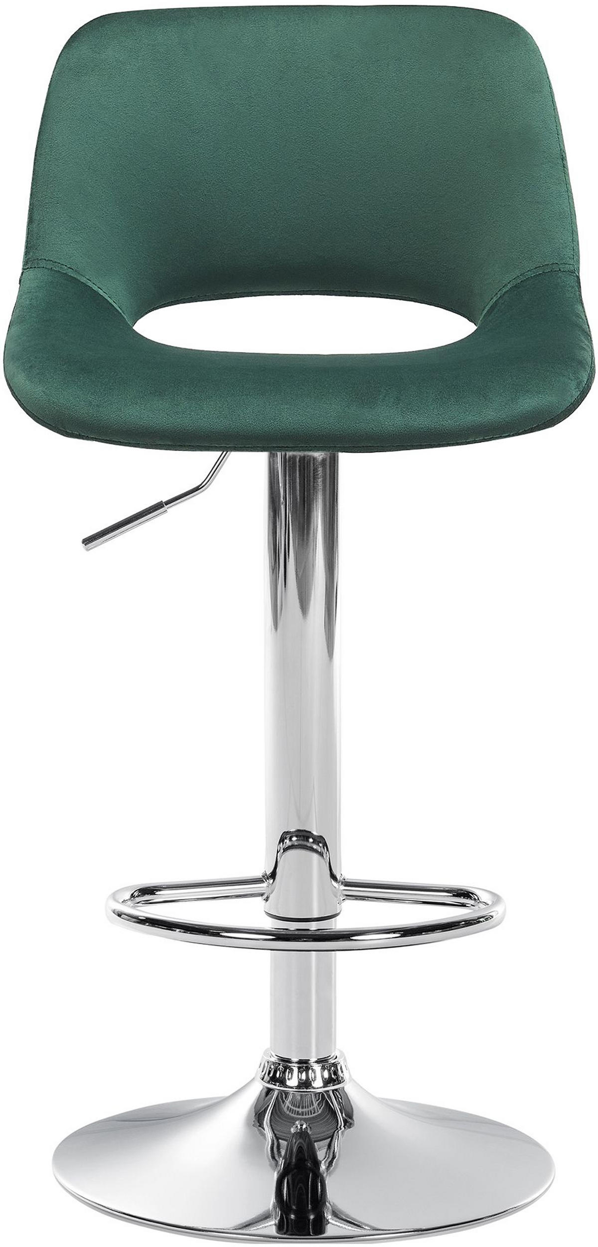 BARHOCKER Campus Samt chrom grün - Chromfarben/Grün, Textil/Metall (42/107/46cm) - TPFLiving