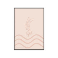 POSTER mit Rahmen Disney - Disney - Piglet Soft Pink Waves - Pink/Schwarz, Holz/Papier (70/100cm) - Poster&Frame