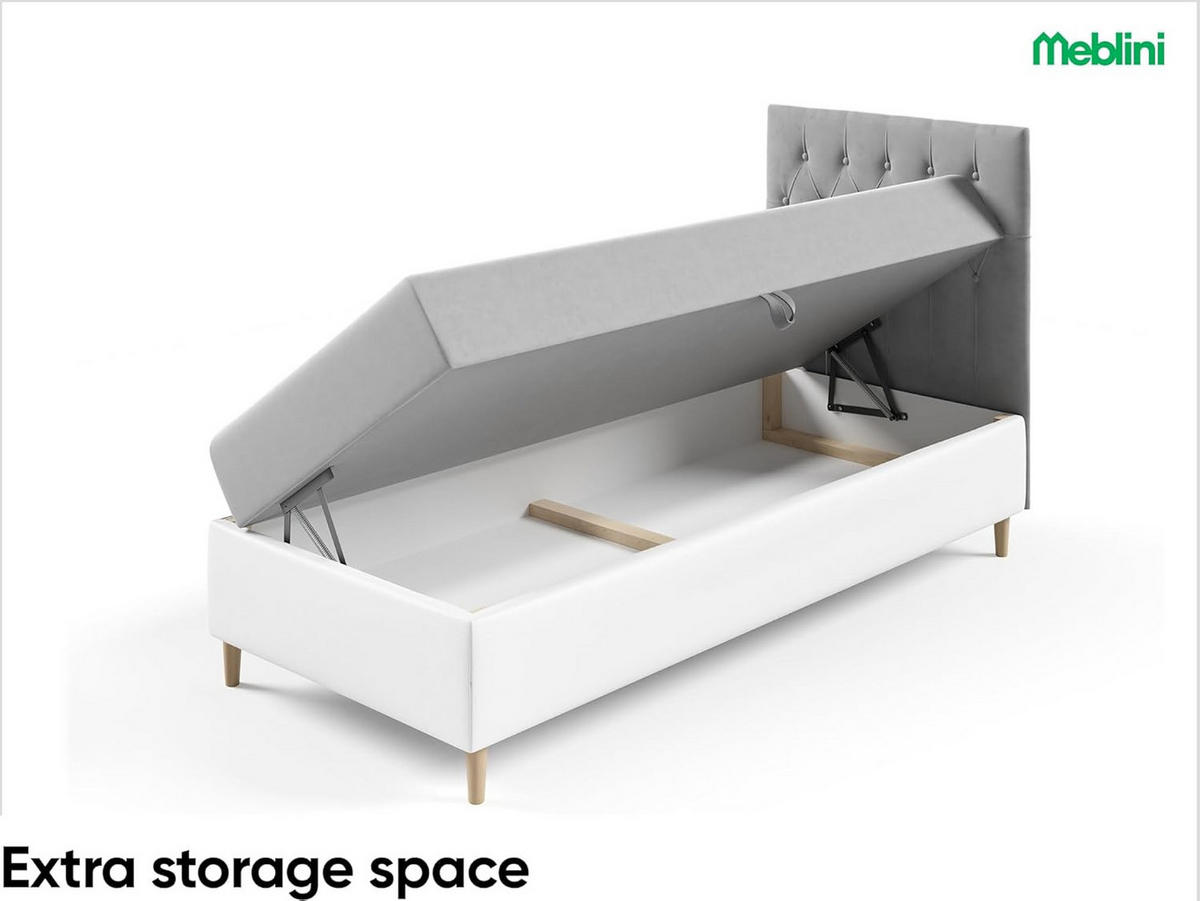 KINDERBETT FLIPPO 1 - Dunkelblau/Weiß, Holzwerkstoff (102/208cm) - Meblini