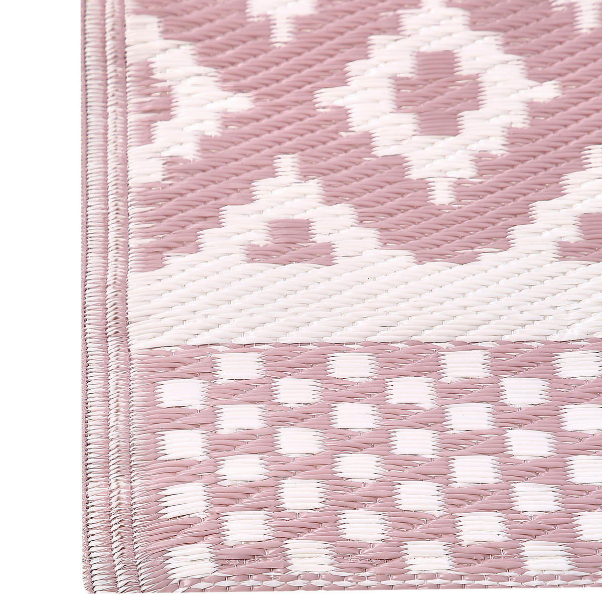 OUTDOORTEPPICH Thane 180/120 cm - Pink/Weiß, Kunststoff (120/180cm) - Beliani