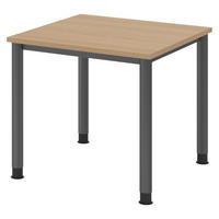 SCHREIBTISCH Serie-H Gestell: Graphit 80/80/74 cm in Eichefarben - Eichefarben, Holzwerkstoff (80/80/74cm) - bümö