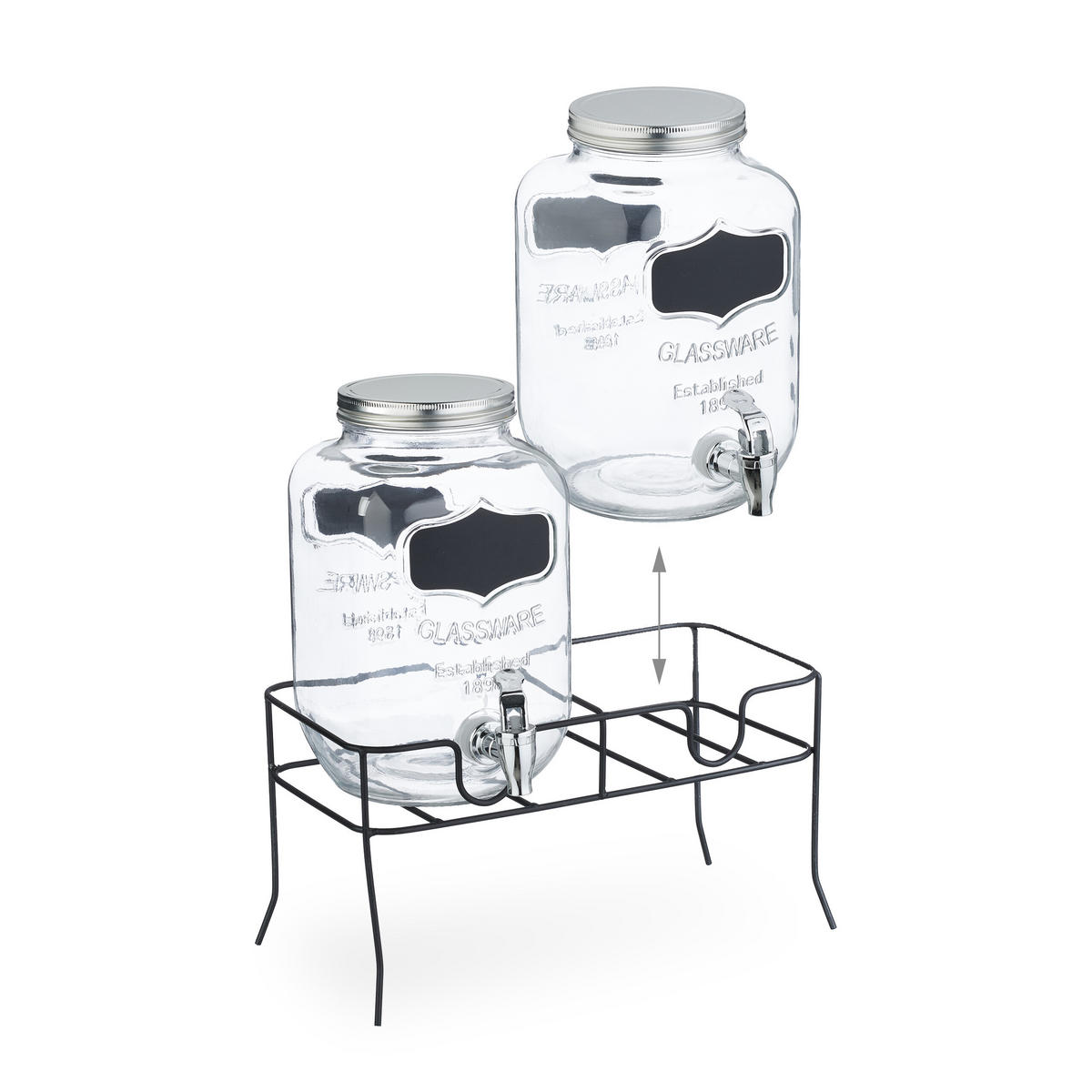GETRÄNKESPENDER - Transparent, Glas/Kunststoff (4L) - Relaxdays