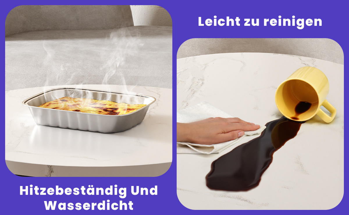 COUCHTISCH 2er weiß und schwarz Wohnzimmertisch mit Metallgestell, Beistelltisch Satztisch für Wohnzimmer - Goldfarben/Schwarz, Holzwerkstoff/Metall (70/70/45cm) - EVRYAE