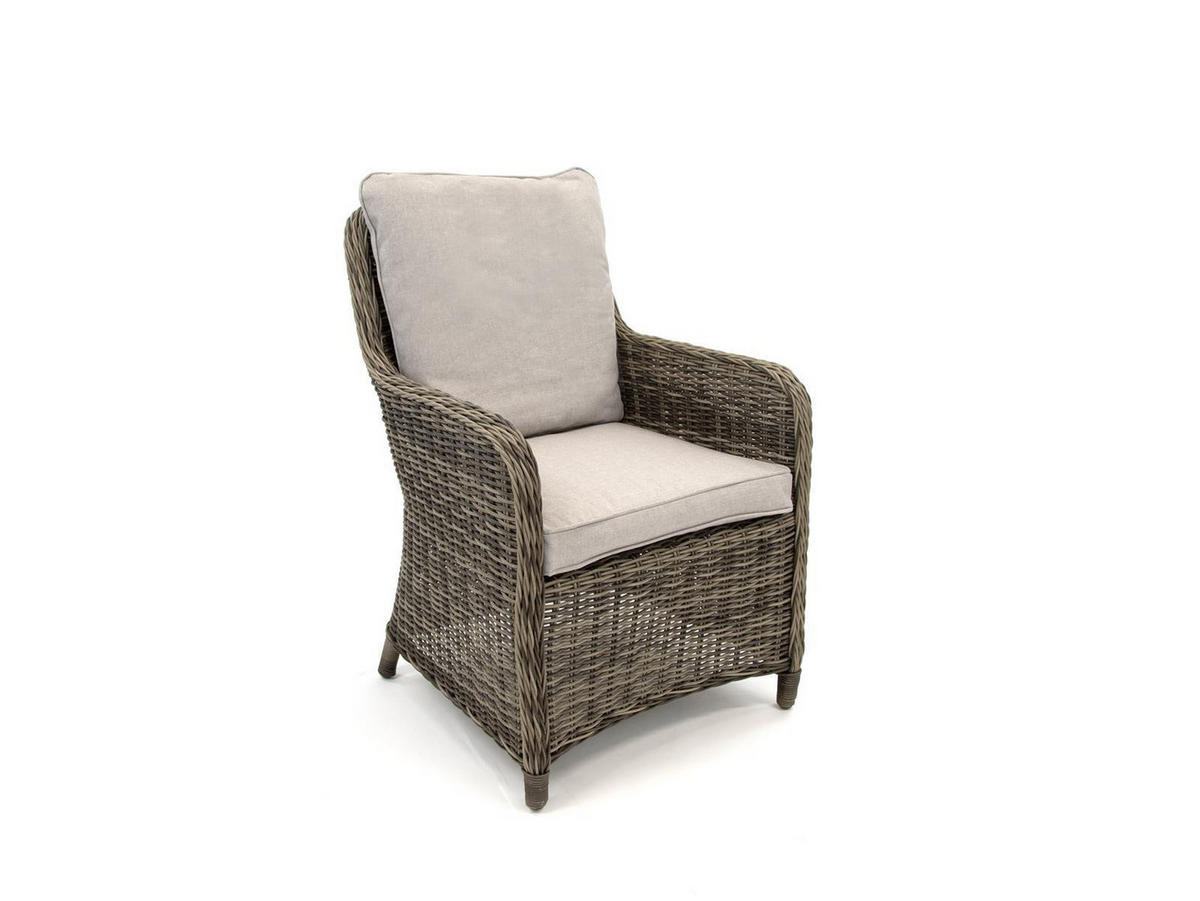 GARTENSESSEL Ria 2er-Set Grau Polyrattan - Grau, Naturmaterialien (78/109/70cm) - Green Spirit