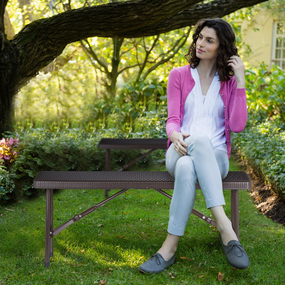 BIERBANK-SET - Schwarz, Kunststoff/Metall (100/42/25cm) - Relaxdays