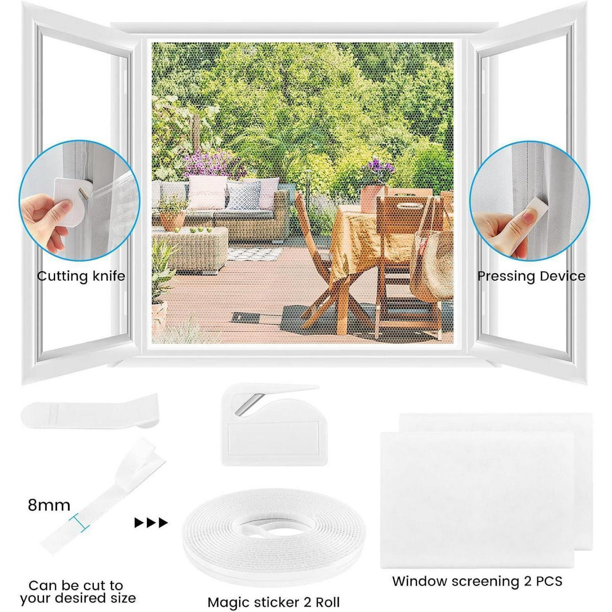 FLIEGENGITTER 2-teiliges Set 110 x 130 cm Weiß - Transparent, Textil (5/15/5.2cm)