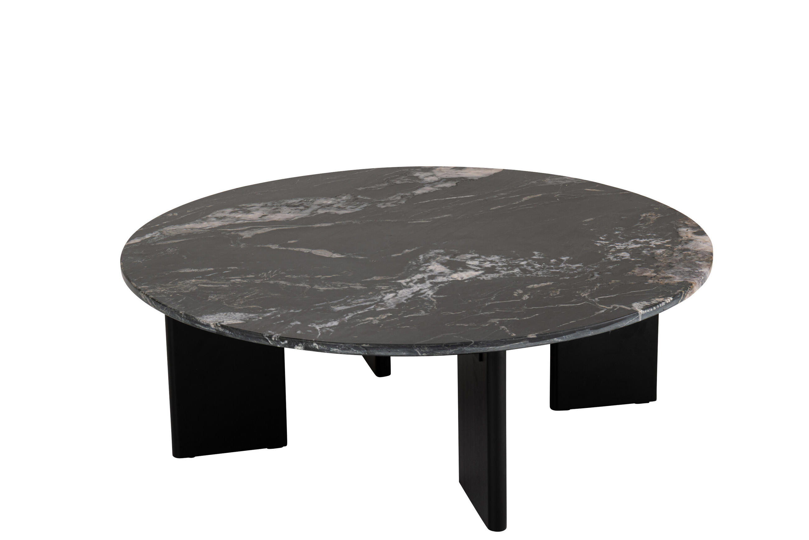 COUCHTISCH MATHILDE MARMOR Schwarz - Schwarz, Stein (90/90/30cm) - J-Line