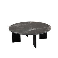 COUCHTISCH MATHILDE MARMOR Schwarz - Schwarz, Stein (90/90/30cm) - J-Line