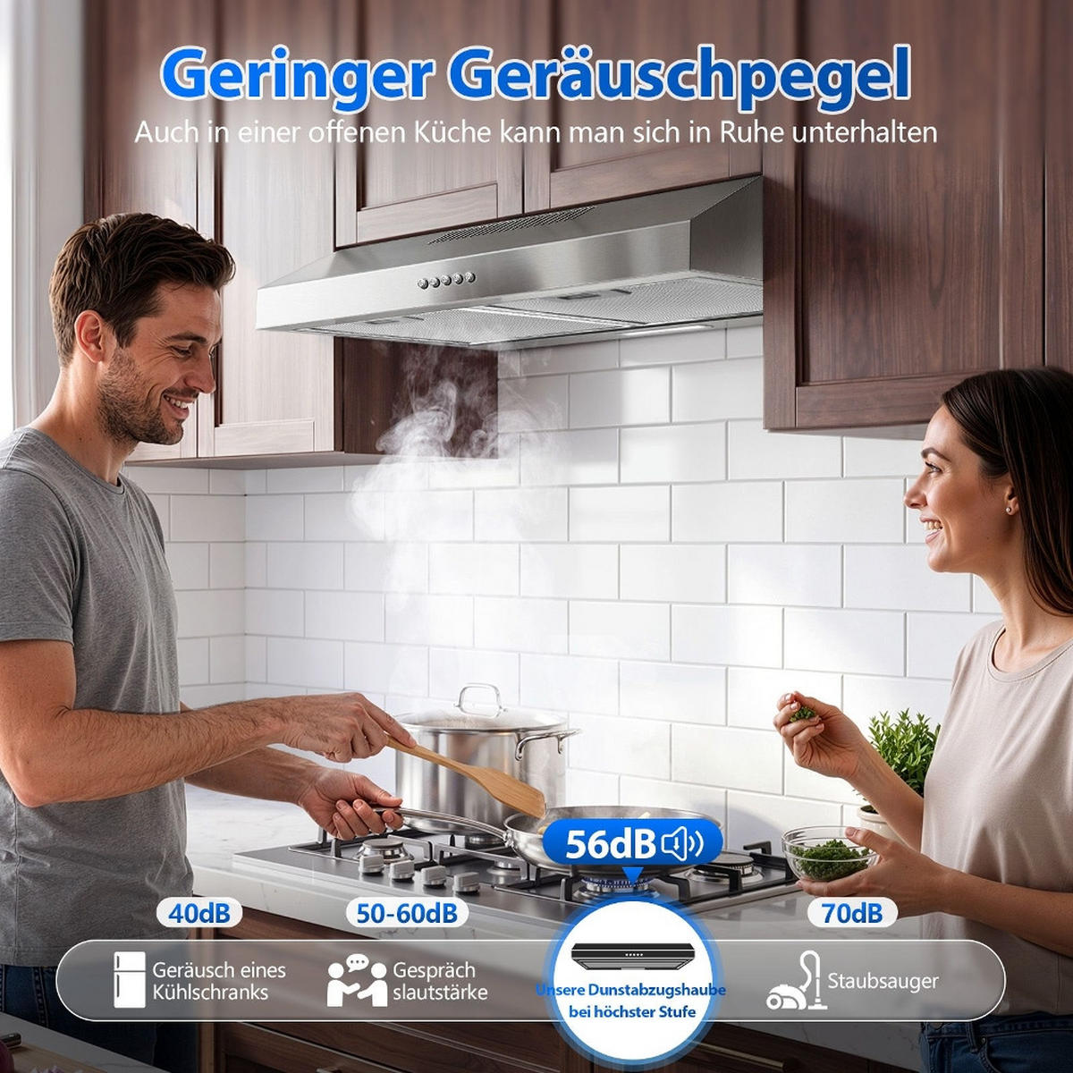 DUNSTABZUGSHAUBE -UNTERBAU-ENERGIEEFFIZIENZKLASSE A+, Edelstahl, 3 Stufen, LED-BELEUCHTUNG, für Küchen, 60/15/50 cm - Silberfarben, Metall (14.02/49/64cm) - Rolipo