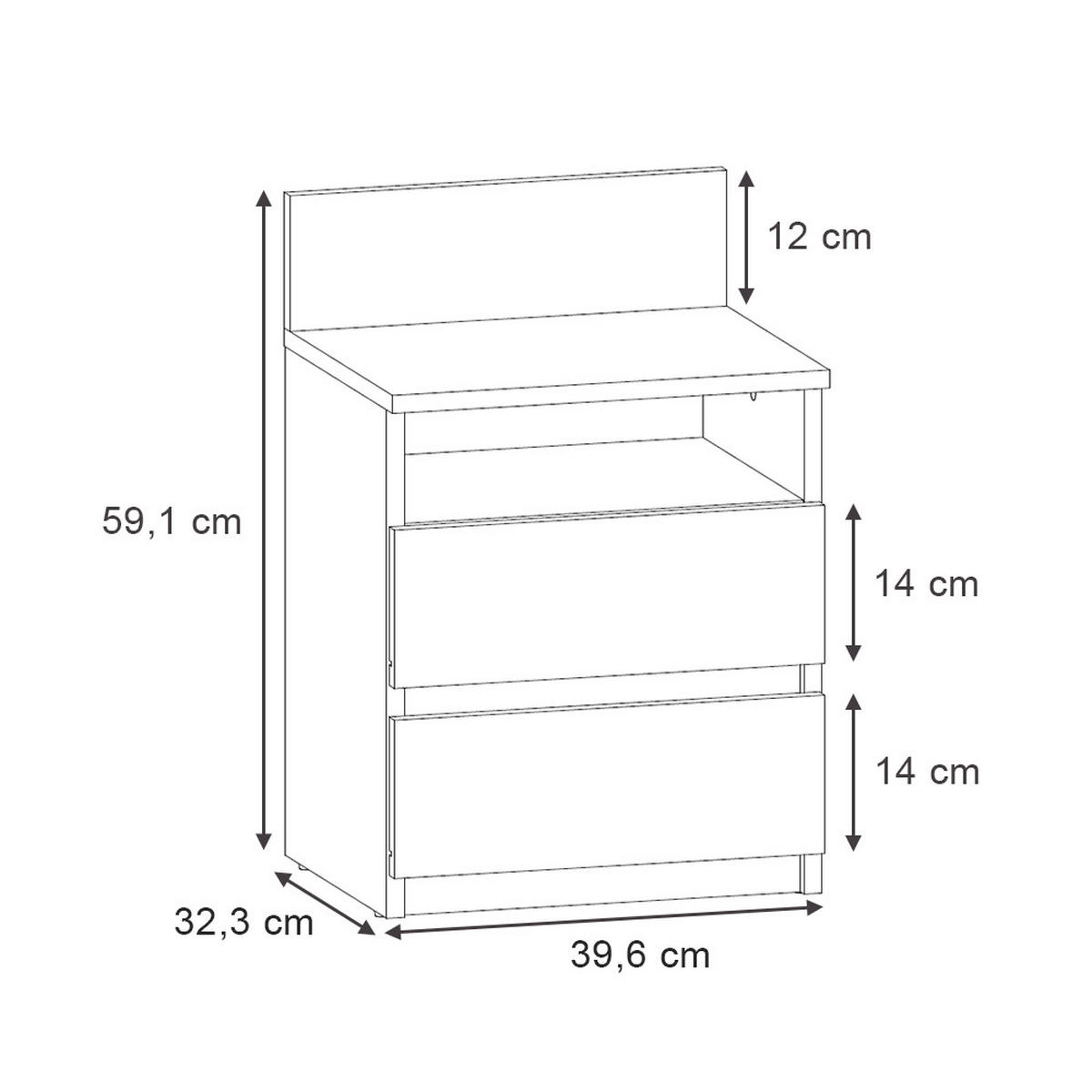 NACHTTISCH Monty Anthrazit 39.6 x 59.1 cm 2er Set - Anthrazit, Holzwerkstoff (32.3/59.1/39.6cm) - Vicco