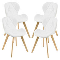 ESSZIMMERSTUHL-SET 4 TLG. Älmhult - Weiß, Leder (47/78/52cm) - [en.casa]