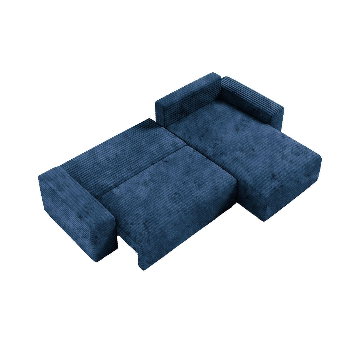 ECKSOFA Fabio 3 Sitzplätze Dunkelblau - Blau, Holz (300/185cm) - Petits-meubles