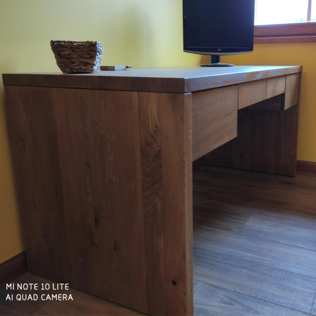 SCHREIBTISCH aus Eichenholz mit 4 Schubladen DAVOS - Eichefarben, Holz (75/170/75cm) - Rawood Furniture