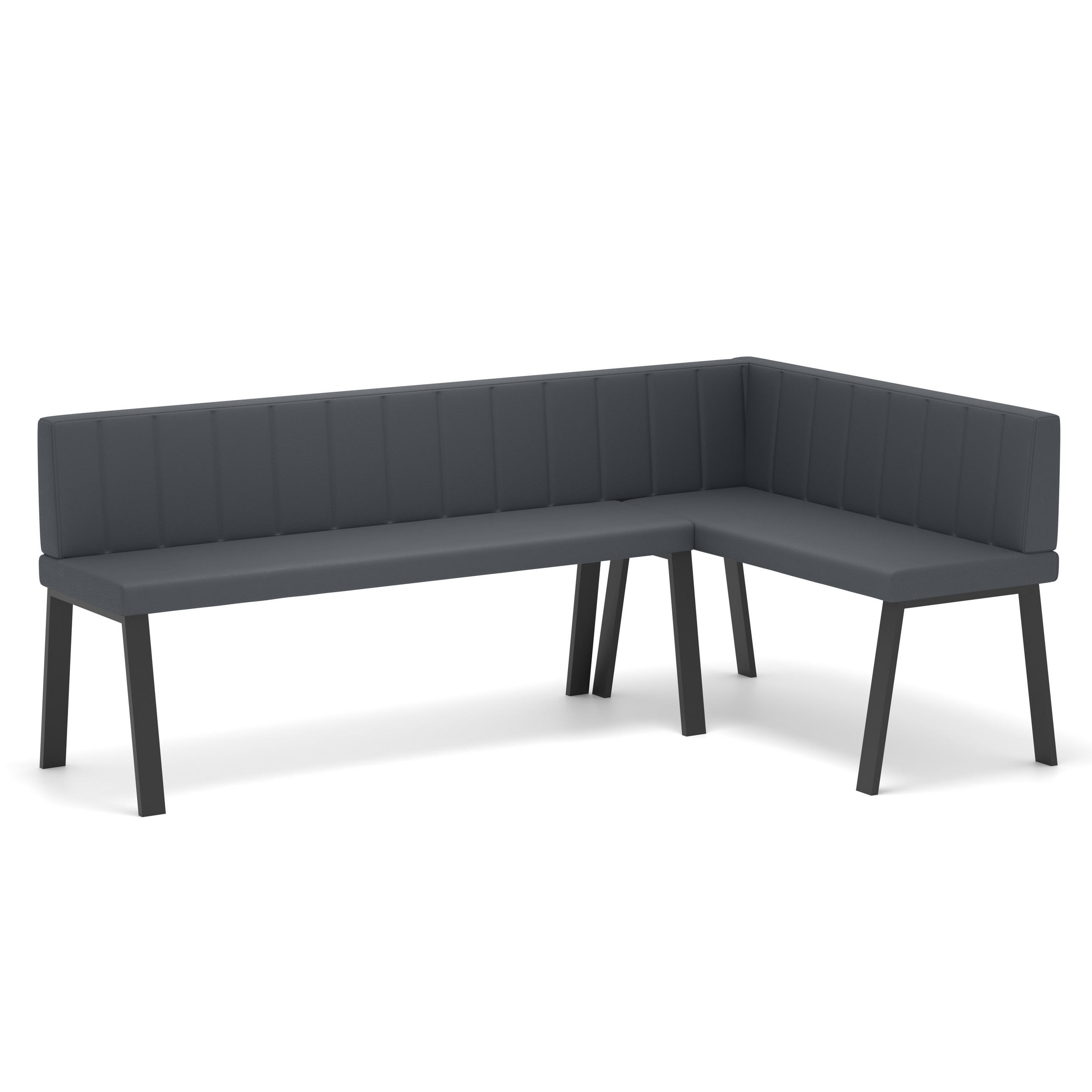 ECKBANK rechts MONO Y Kunstleder gesteppt, 142/196 cm Grau - Grau, Kunststoff/Textil (142/196cm) - Idohome