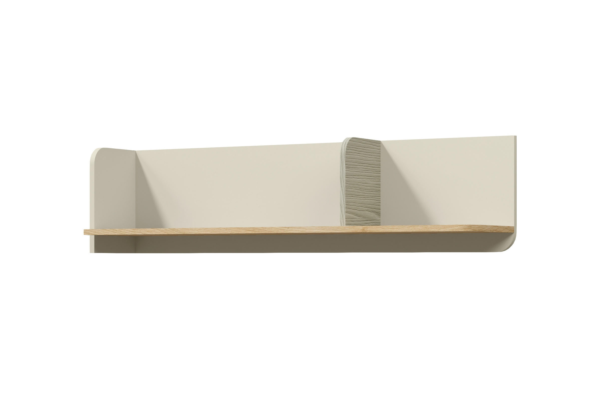 Deine Möbel 24 Wandregal Greige, Eiche, Eukalyptusholz 120x30x27 cm