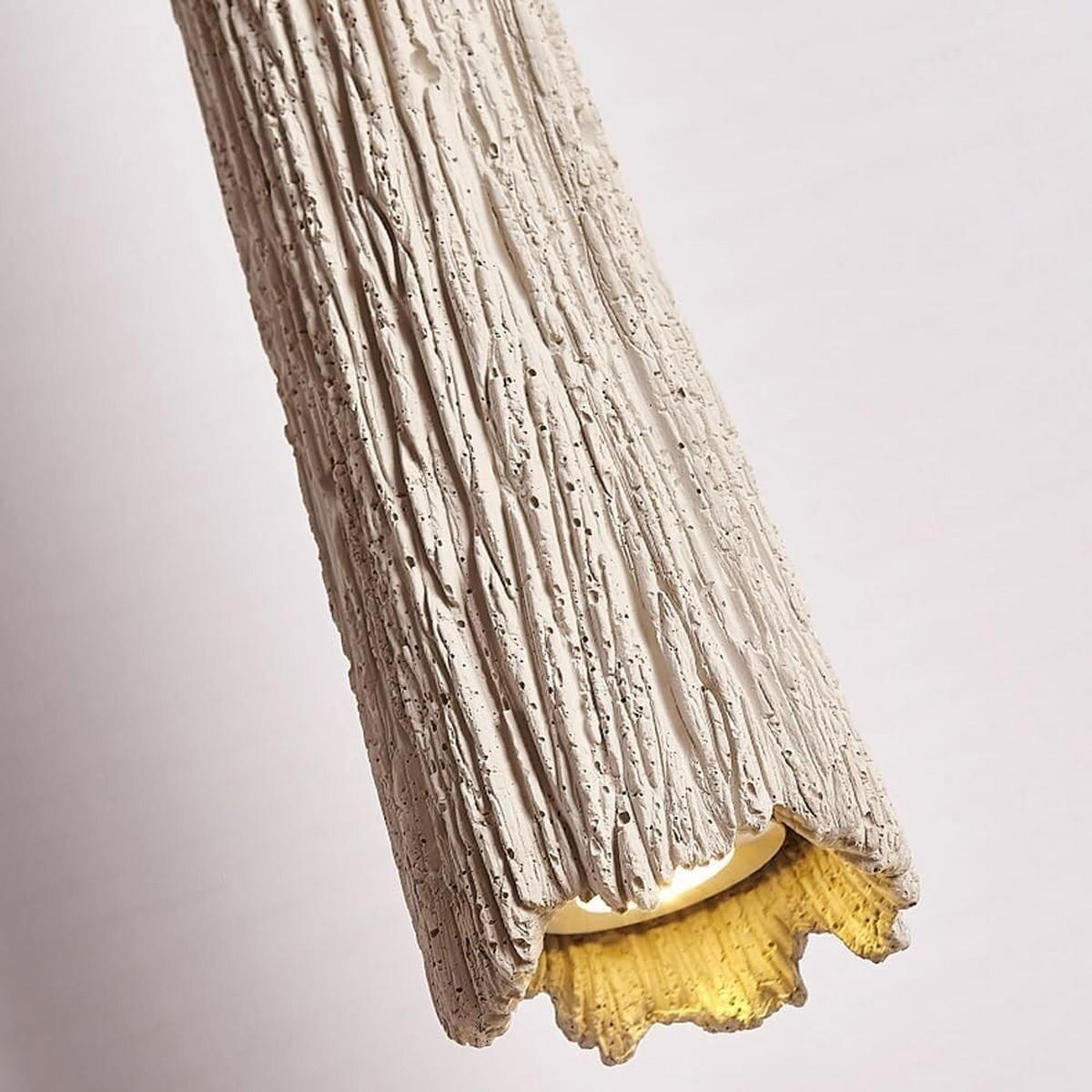 PENDELLEUCHTE Beton & Holz, Wabi Sabi 42CM - Gelb, Naturmaterialien (7/42/7cm) - Authentics
