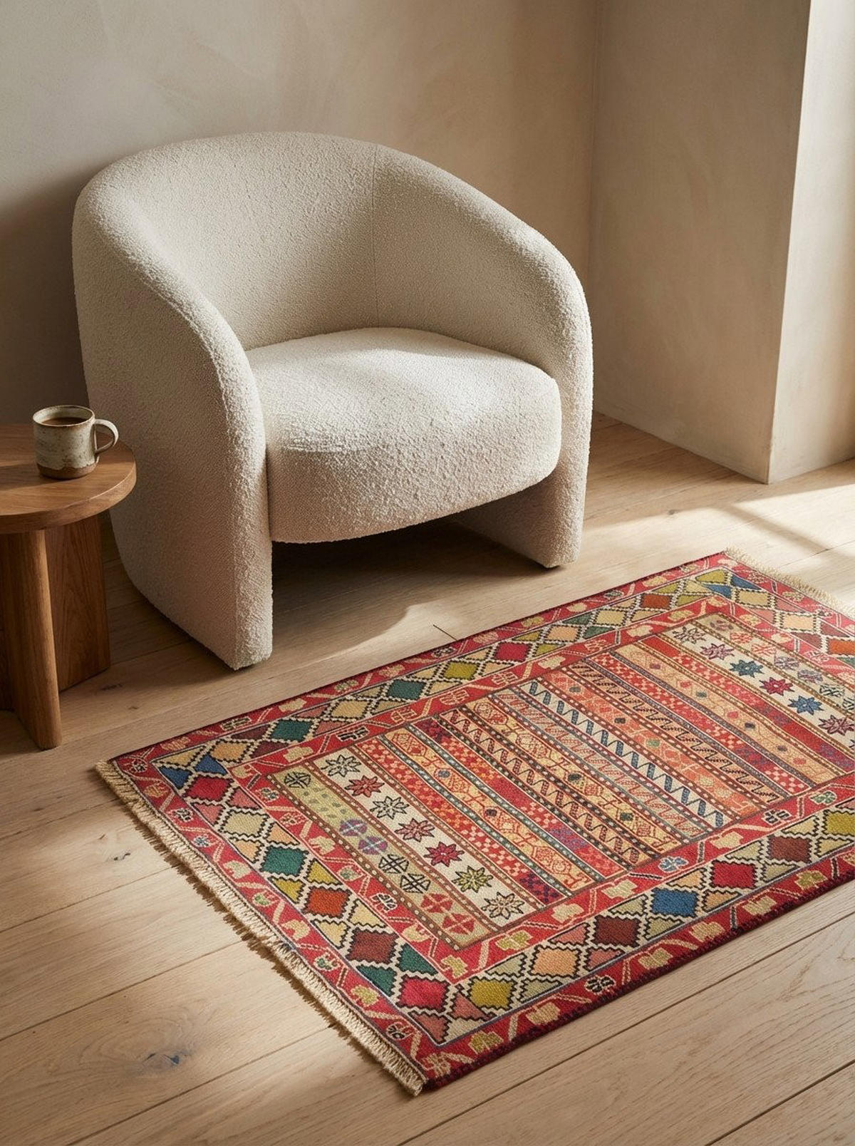 HANDWEBTEPPICH Sumak Shahsavan Mehrfarbig 93/73 cm Schurwolle - Multicolor, Textil (73/93cm) - Looma