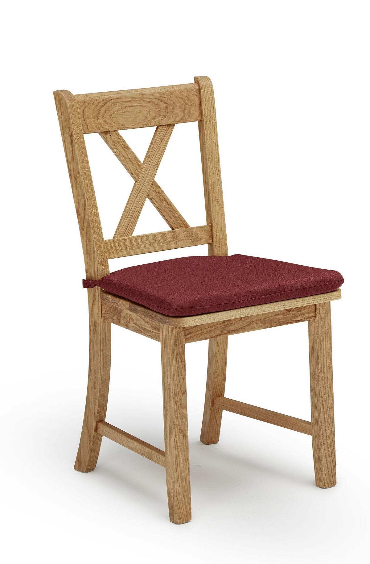 ESSZIMMERSTUHL (2er-Set) Dedra Massivholz 47 x 53 x 90 Wildeiche/Rot - Wildeiche/Rot, Holz (53/90/47cm) - 58aufmkessel