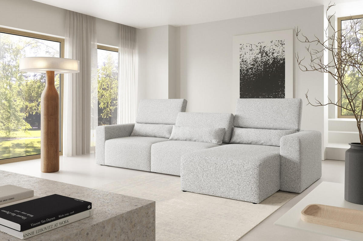 ECKSOFA Modular Premium Grau - Creme/Schwarz, Holz/Holzwerkstoff (315/172cm) - Furnisell