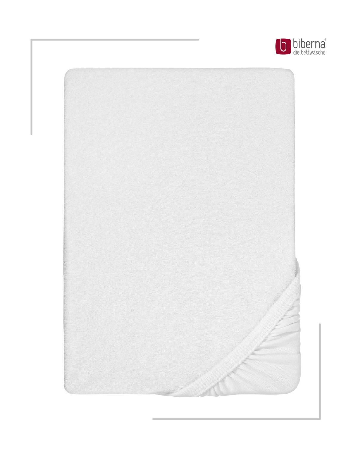 SPANNBETTTUCH Premium Frottee weiss, 90x190 cm - 100x200 cm - Weiß, Textil (100/200cm) - biberna