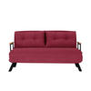 SCHLAFSOFA für 2 Personen mit Stoffbezug und Metallfüßen 133/50/41 cm - Bordeaux, Metall (50/41/133cm) - Calicosy