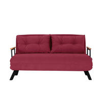 SCHLAFSOFA für 2 Personen mit Stoffbezug und Metallfüßen 133/50/41 cm - Bordeaux, Metall (50/41/133cm) - Calicosy
