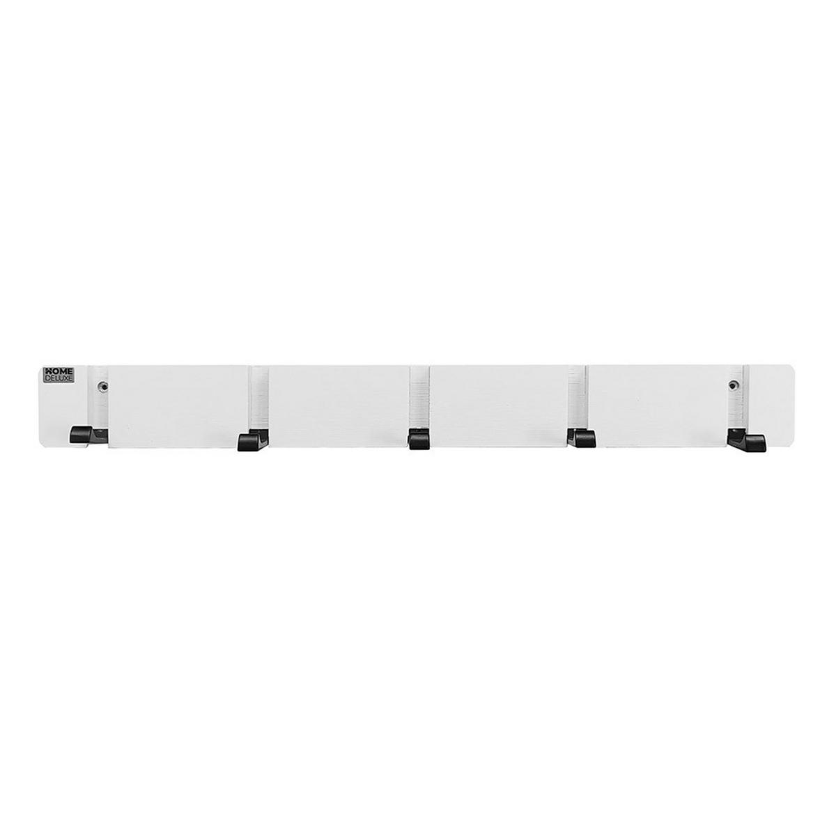 GARDEROBENLEISTE HOOK - Farbe: Weiß, Menge: 5 x Haken - Weiß, Holz (50/5.5/2cm) - Home Deluxe