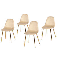 ESSZIMMERSTUHL-SET - Samt - Beige, Textil/Metall (45/86/54cm) - home24