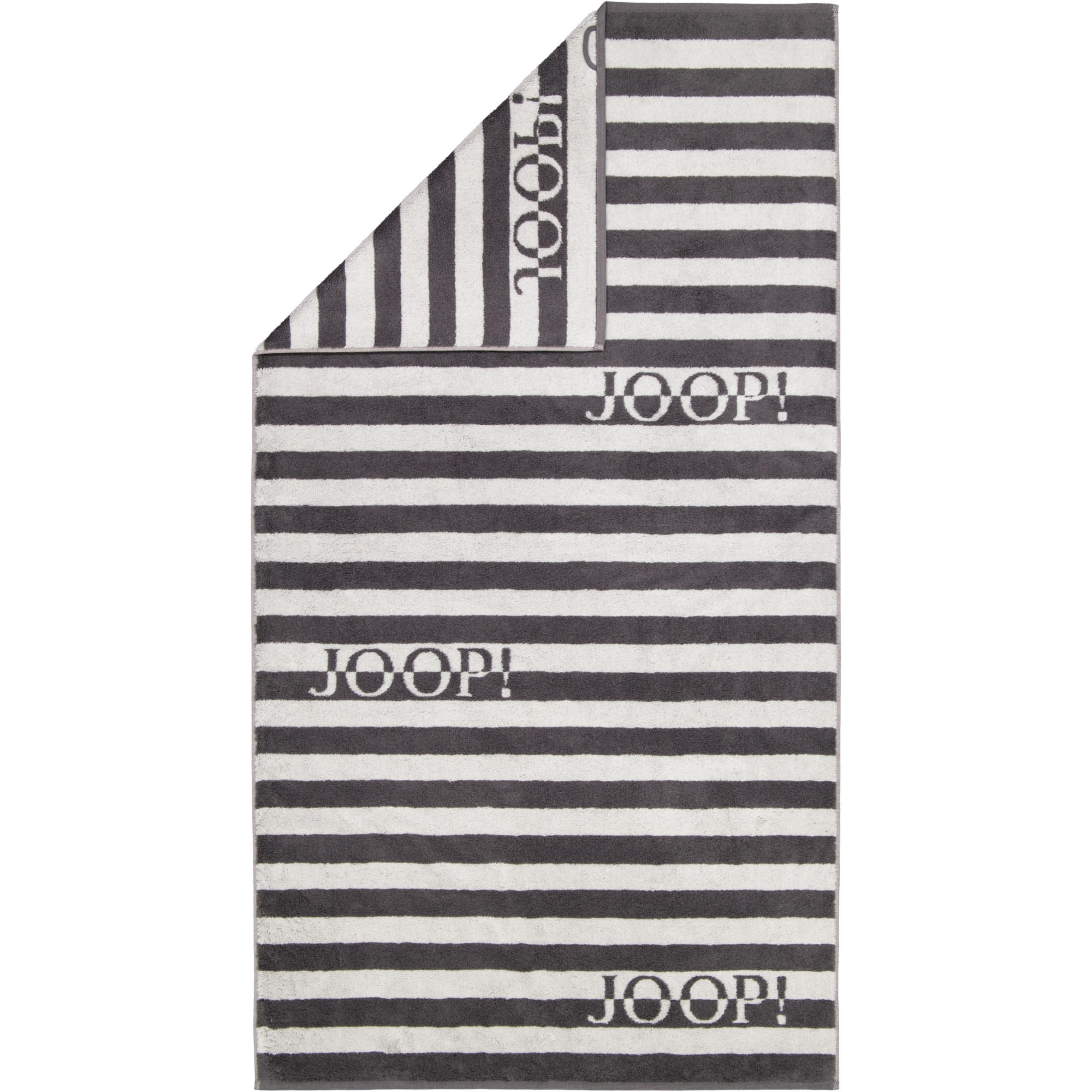 DUSCHTUCH SPLIT STRIPES 1713 STEIN - 77 - Grau, Textil (80/150cm) - Joop!