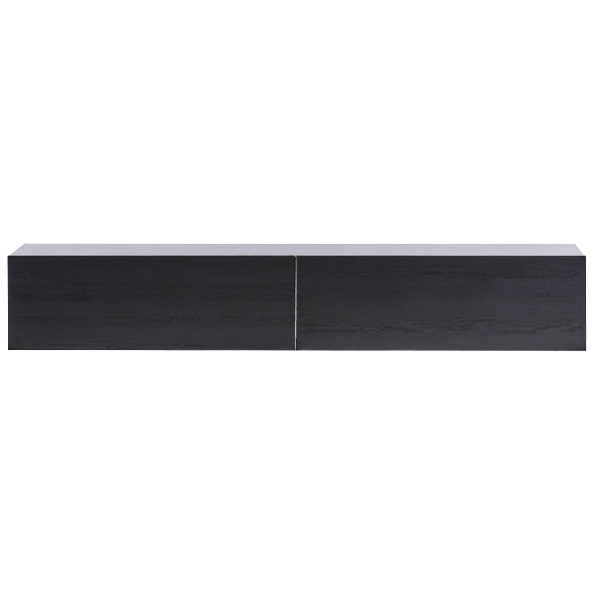 WANDMONTIERTER-TV-SCHRANK Schwarz Gladstone - Schwarz, Holzwerkstoff (180/30/32cm) - Beliani