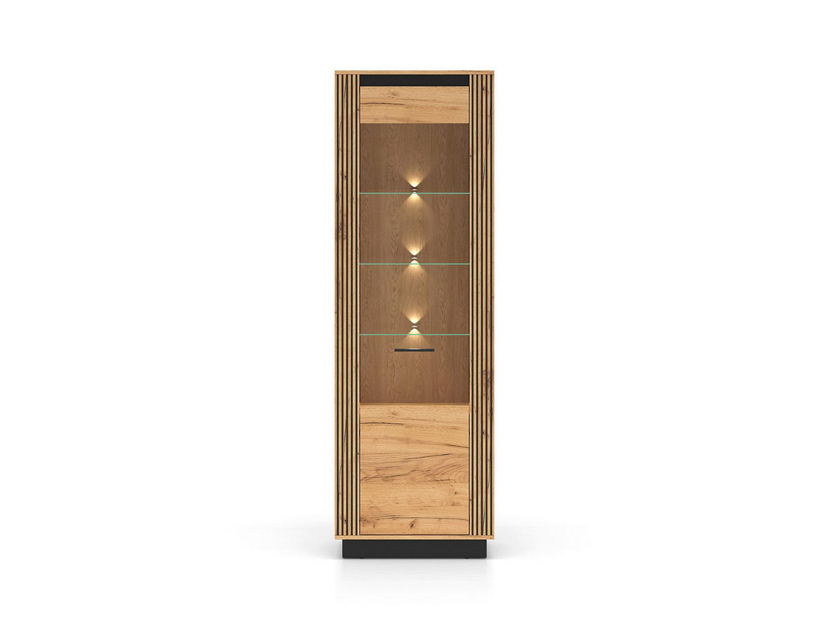 VITRINE – 65 cm – Urso – Eichefarben – VI-025 - Eichefarben, Holzwerkstoff (65/200/40cm) - hi-markt