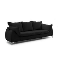 3-SITZER SOFA MELANI elegant Stillvoll Polstersofa 252 cm - Chromfarben/Schwarz, Holz/Textil (252/90/88cm) - Muffo