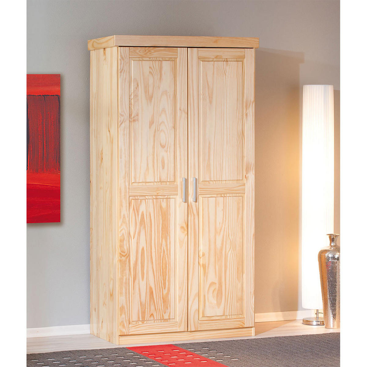 KLEIDERSCHRANK Leovra Naturfarben 95/55/190 cm - Naturfarben, Holz (95/190/55cm) - ebuy24