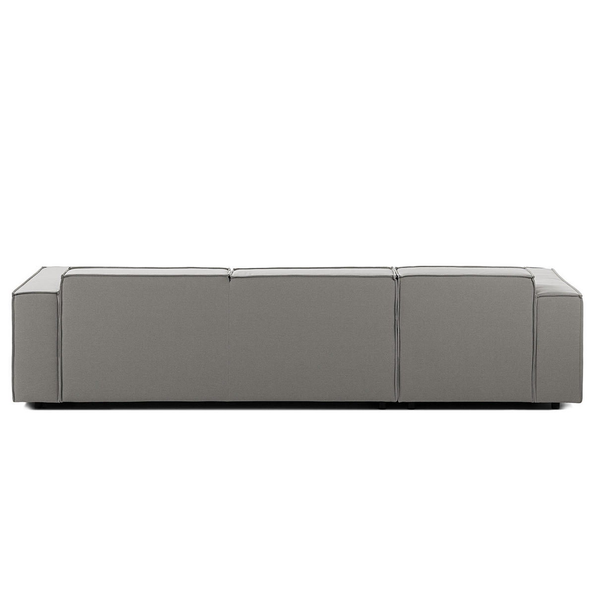 ECKSOFA mit Longchair - Graubraun/Schwarz, Kunststoff/Textil (294/177cm) - home24