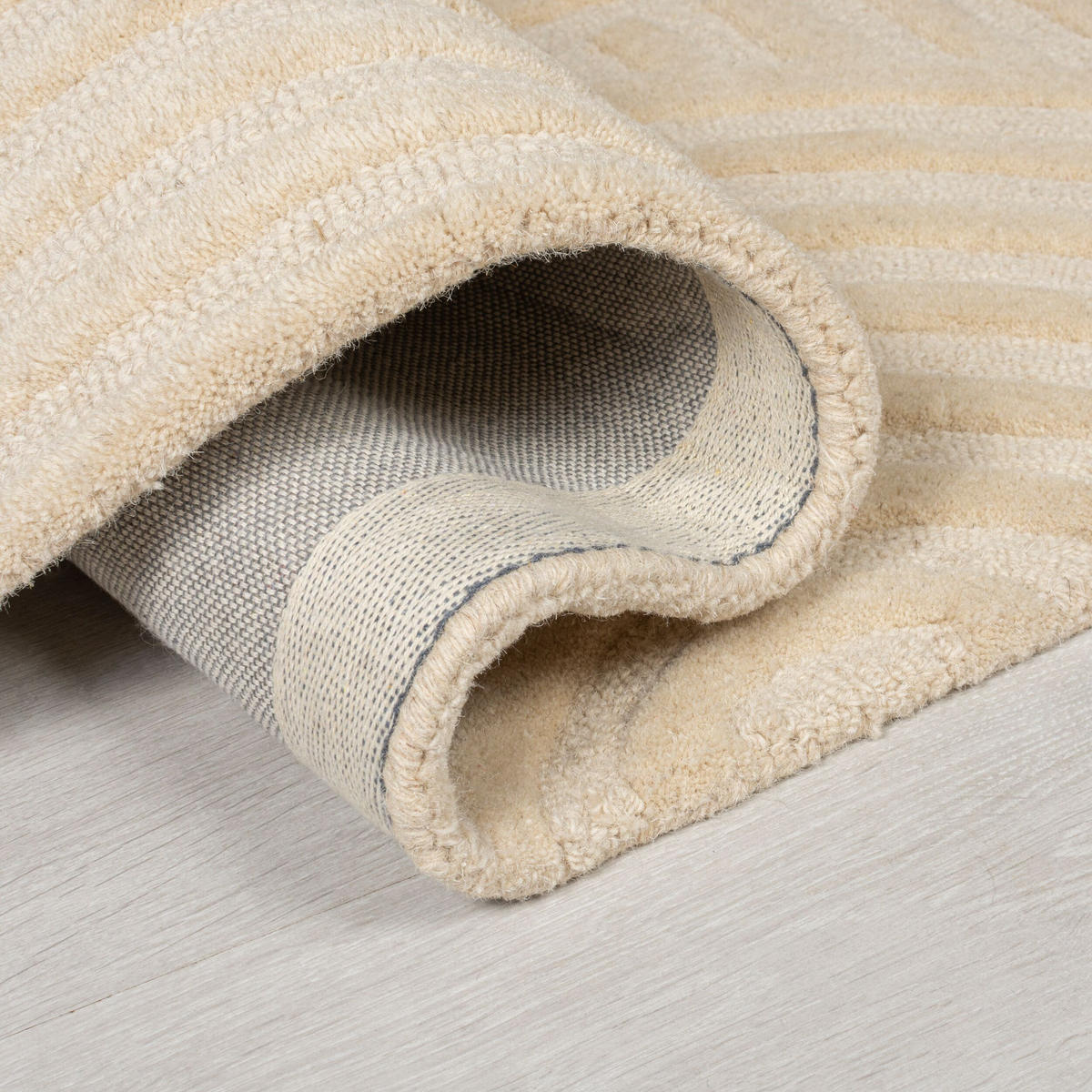 WOLLTEPPICH Pastell-Design, handgetuftet LEVEN BLAKE, Beige 200x290 cm - Beige, Textil (200/290cm) - KADIMA DESIGN