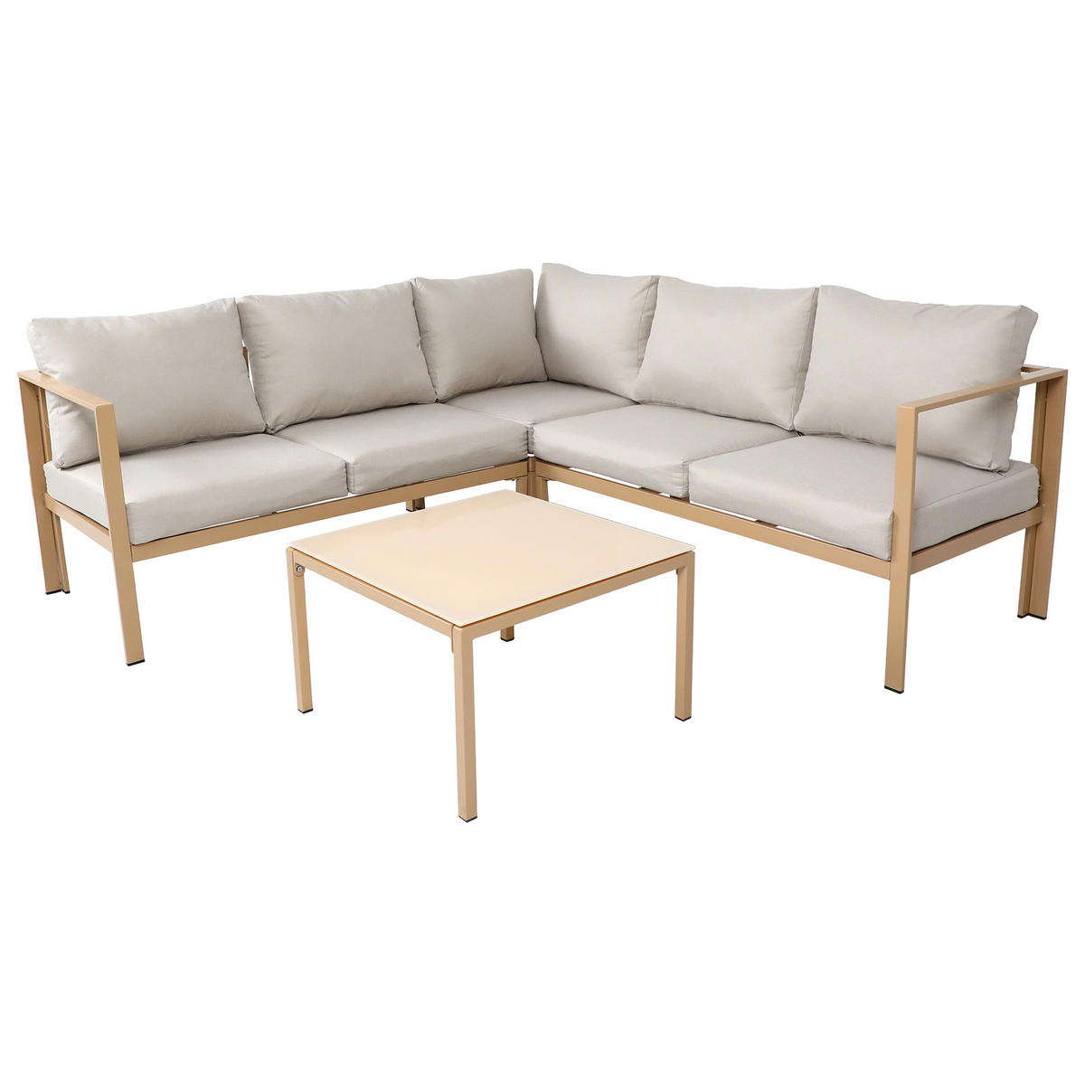 GARTENLOUNGE Missouri Beige / Natur - Beige/Creme, Metall - SVITA