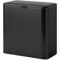 MÜLLEIMER 8L HÄNGEND ODER FREISTEHEND mit Deckel Edelstahl Schwarz für Küche und Bad 29,7/17,4/30 cm - Schwarz, Metall (17.4/30/29.7cm) - Rolipo