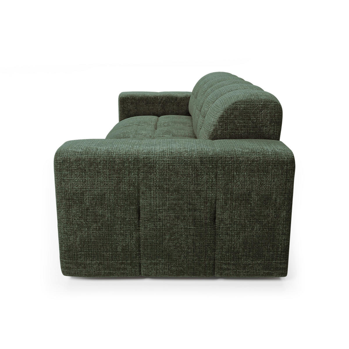 SCHLAFSOFA GERADE geprägter Samt smaragdgrün 230cm - Smaragdgrün, Textil (230/85/92cm) - Sia Home