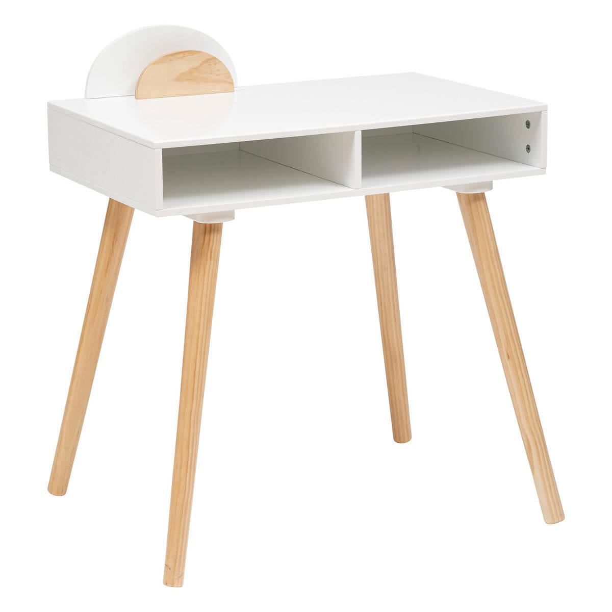 KINDERSCHREIBTISCH Galip, Weiß, Naturfarben 75cm - Weiß, Holzwerkstoff (47/75/87cm) - Atmosphera for kids
