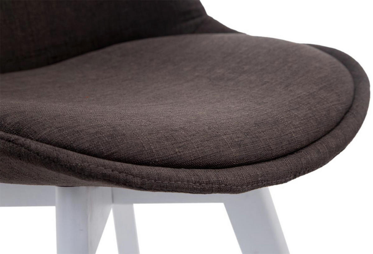 STUHL 4er Set Stoff dunkelgrau - Dunkelgrau/Weiß, Holz/Textil (48/84/55cm) - CLP