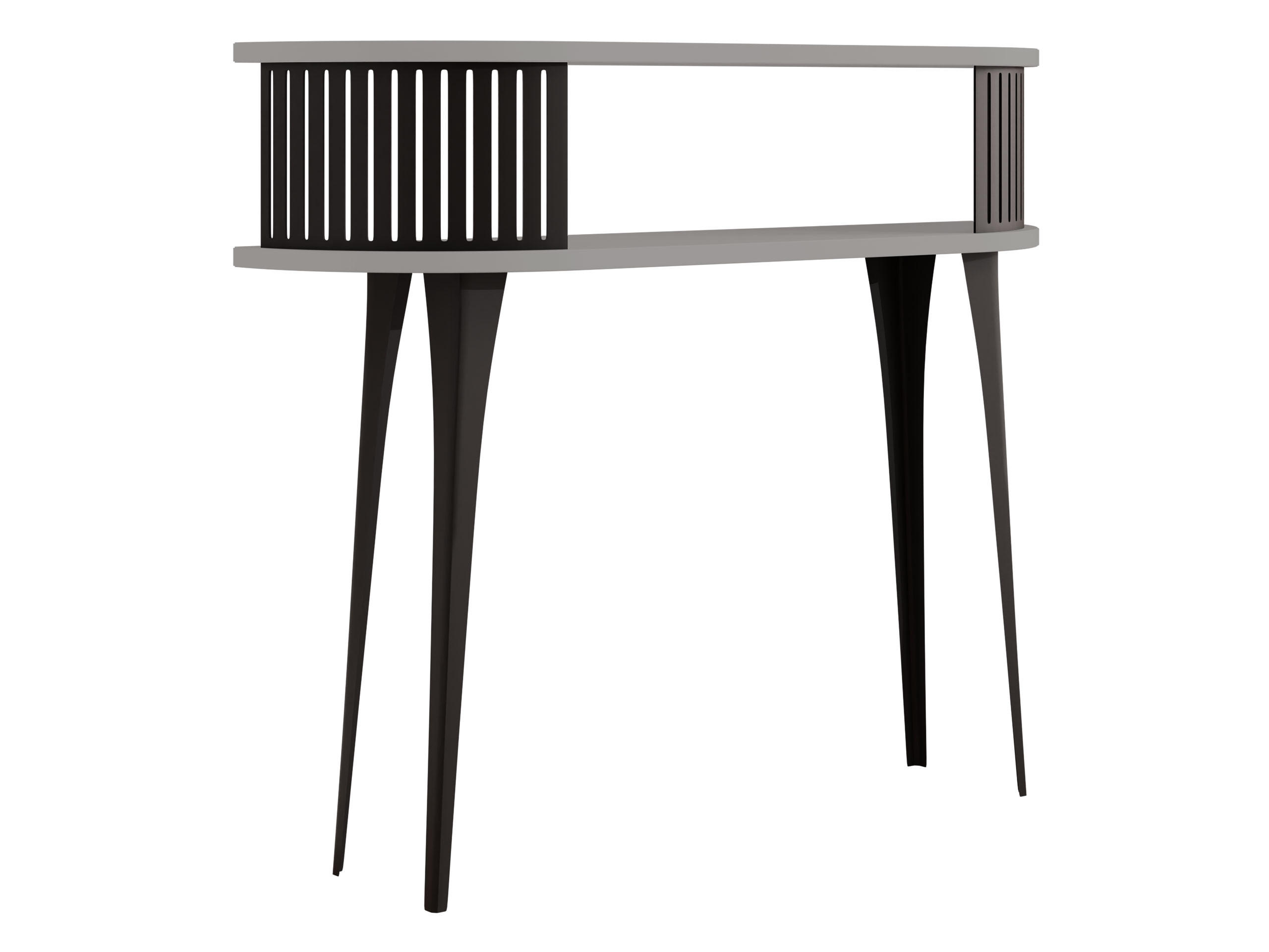 KONSOLENTISCH Roenni Oval - Schwarz/Grau, Holzwerkstoff/Metall (100/25/86cm) - MIRJAN24