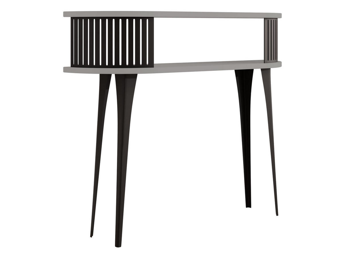 KONSOLENTISCH Roenni Oval - Schwarz/Grau, Holzwerkstoff/Metall (100/25/86cm) - MIRJAN24